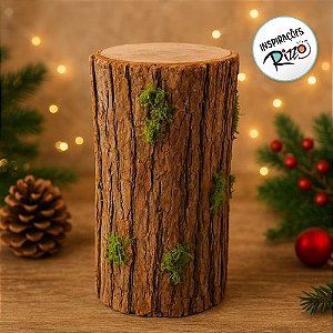 Tronco Decorativo Rústico Musgo G - 10cm x 25cm x 10cm - Cromus Páscoa Rizzo Embalagens