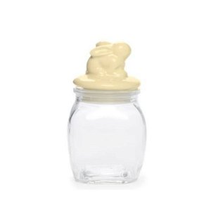 Pote de Vidro Coelhinho Amarelo 190ml 12x6cm - Cromus Páscoa