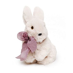 Coelho Rígido com Pelo Macio Laço Uva P - 15cm x 5m x 10cm - Linha Pão de Ló - Cromus Páscoa - Rizzo Embalagens