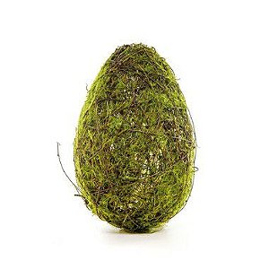 Ovo de Páscoa para Decoração Rústica Galhos e Musgo - G 23cm x 13cm - Cromus Páscoa - Rizzo Embalagens