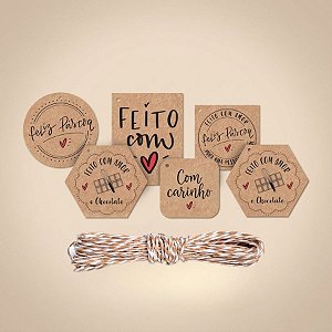 Kit Fechamento Para Presente Feito com Amor - 13 Peças - Cromus Páscoa - Rizzo