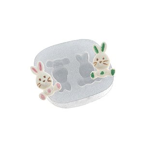 Molde de Silicone Dupla de Coelhos Ref. 286 Flexarte Rizzo Confeitaria