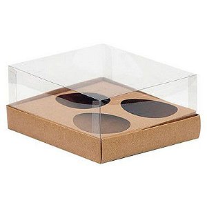 Caixa 3 Ovos de Colher 150G - 20,5cm x 17cm x 6,5cm - Kraft - 5 Unidades - Assk