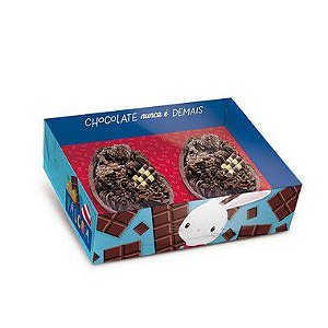 Caixa New Practice Com Colher para Dois Meio Ovo Mini 50g Brilho de Páscoa  06 unidades - Cromus Páscoa - Rizzo Embalag