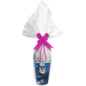 Kit Ovo no Copo Capitao America Cores (Copo + Saco Express + Papel Chumbo + Laço Fácil) - Páscoa Rizzo