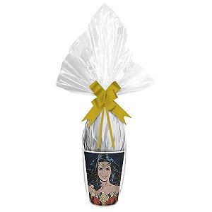 Kit Ovo no Copo Mulher Maravilha Cores (Copo + Saco Express + Papel Chumbo + Laço Fácil) - Páscoa Rizzo