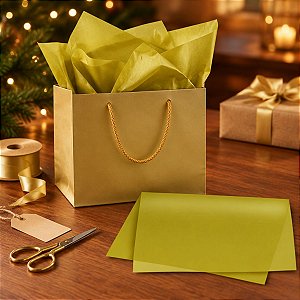 Papel de Seda - 48x60cm - Ouro - 10 folhas - Rizzo