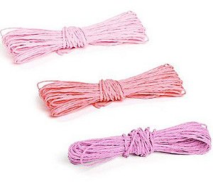 Kit Fios Decorativos de Papel Torcido Tons Rosa - 2mm x 10 metros - 3 unidades - Cromus - Rizzo