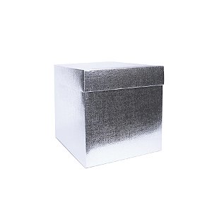 Caixa Cubo Metalizada Prata 4x4x4cm - ASSK - Rizzo