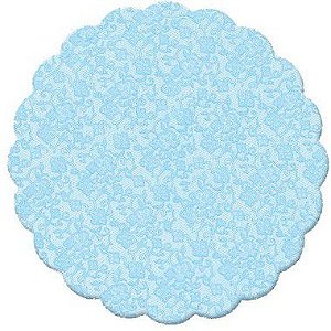 Fundo Rendado Redondo Azul Claro 9cm - 100 unidades - Cromus - Rizzo Embalagens