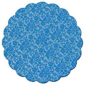 Fundo Rendado Redondo Azul Marinho 7cm - 100 unidades - Cromus - Rizzo Embalagens