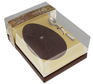 Caixa Ovo de Colher de 350g - Classic Ouro Marrom - 05 unidades - Ideia Embalagens - Rizzo Embalagens