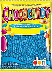 Pastilhas Confeitadas Sabor Chocolate Mini Azul 350g - Dori Alimentos - Rizzo