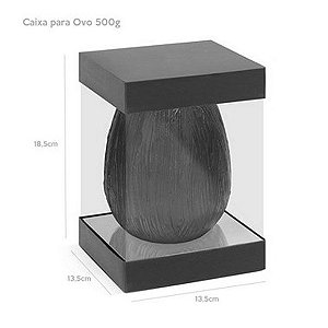 Caixa Vertical Specialla para Ovo de 500g 18,5x13,5x13,5cm Ouro e Preto - 06 unidades - Cromus Páscoa - Rizzo Embalagens