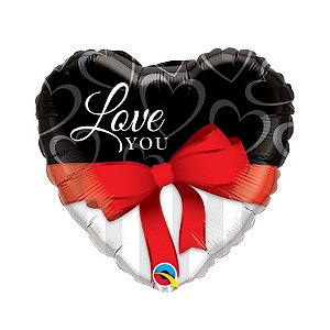 Balão de Festa Microfoil 18" 45cm - Coração I Love You - 01 Unidade - Qualatex - Rizzo