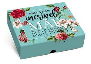 Caixa para Presente Tampa e Fundo M - 25cm x 20cm x 5cm- Mãe - Cromus - Rizzo Embalagens e Festas