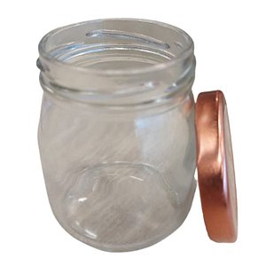 Pote de Vidro Boião com Tampa de Metal Rose - 160ml - 01 unidade - Rizzo Embalagens