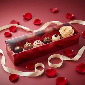 Caixa Botão de Rosa Para Brigadeiro Vermelha - 5 un - Assk - Rizzo Confeitaria