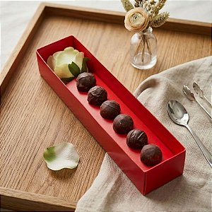 Caixa Botão de Rosa Para Brigadeiro Vermelha - 5 un - Assk - Rizzo Confeitaria