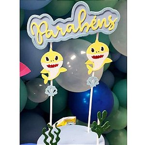 Topper de Bolo Tubarãozinho Festa Baby Shark - Make Festas - Rizzo