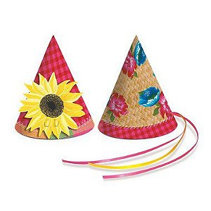 Mini Chapéu Composê 9x8cm Festa Junina - 08 unidades - Cromus - Rizzo
