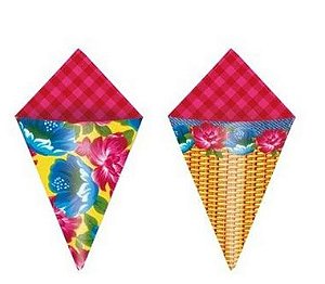 Cone Decorativo Para Festa Junina Composê 2 - Cromus 24 Unidades - Rizzo
