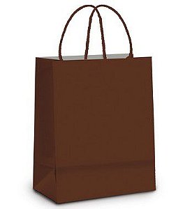 Sacola de Papel M Marrom - 26x19,5x9,5cm - 10 unidades - Cromus