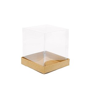 Caixa Mini Bolo Kraft 15X15X16cm com 10 un. Cromus Profissional