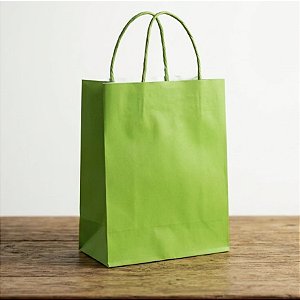 Sacola de Papel M Verde - 26x19,5x9,5cm - 10 unidades - Cromus - Rizzo