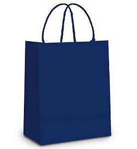 Sacola de Papel M Azul Marinho - 26x19,5x9,5cm - 10 unidades - Cromus - Rizzo