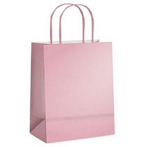 Sacola de Papel M Rosa Bebê - 26x19,5x9,5cm - 10 unidades - Cromus - Rizzo