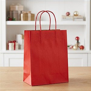 Sacola de Papel P Vermelha - 21,5x15x8cm - 10 unidades - Cromus - Rizzo