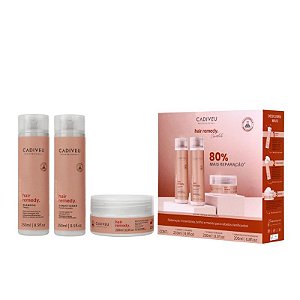 Cadiveu Hair Remedy Kit Shamp 250Ml + Cond 250Ml + Mascara 250Ml0