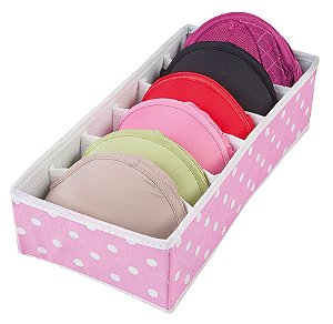 Organizador ORDENE para Peças Intimas SUITÃ-Cor PINK ROSA/BRANCO