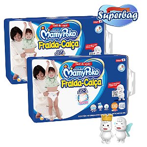 Kit 02 Super Bag FRALDA CALÇA  Descartável Mamypoko XXG - 88 Unidades + Coleção 02 Bonecos Poko-Chan