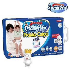 Kit Super Bag FRALDA CALÇA  Descartável Mamypoko XXG - 48 Unidades + 01 Boneco Poko-Chan