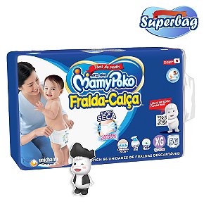 Kit Super Bag FRALDA CALÇA  Descartável Mamypoko  XG - 52 Unidades + Coleção Boneco 01 Poko-Chan