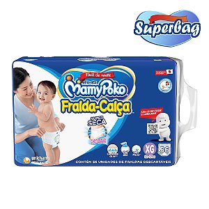 Super BAG FRALDA CALÇA Descartável Mamypoko  - XG - c/ 52 Unidades - Tecnologia Japonesa