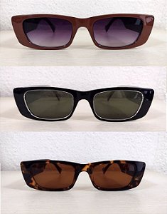 Óculos Escuros de Sol Retangular Retrô Moderno Unissex Bicolor