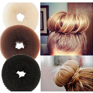 Rosquinha Donut para Coque Acessório Cabelo Várias Cores Penteado Retrô