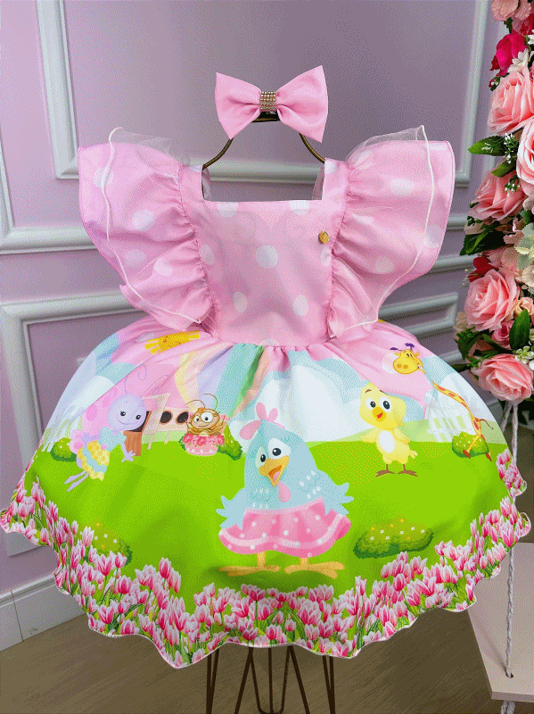 Vestido Temáticos Kids - Galinha Pintadinha/Princesa Sofia