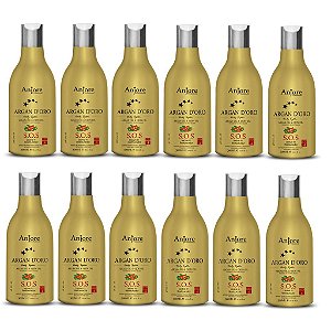 Kit 12 Leavein Argan 300ml Anjore Atacado Com Óleo De Argan E Ojon