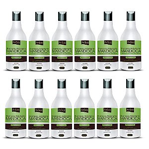 12 Shampoo Hidratante Mandioca 300ml Anjore Atacado Fortalecimento e Crescimento Capilar