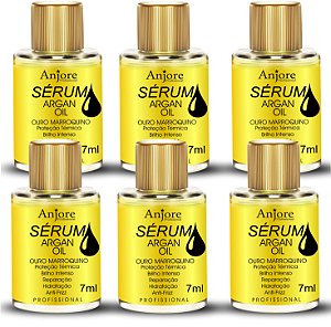 Kit Atacado 6 Óleo De Argan Para Cabelo Serum Oil Reparador 7ml Anjore Tratamento Profissional