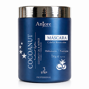 Máscara Hidratante Cocoanut Anjore 1kg com Óleo de Coco e Óleo de Monoi