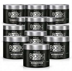Kit Atacado 12 Máscara Black Platinum Matizador Platinador Loiros e Grisalhos 250gr Anjore
