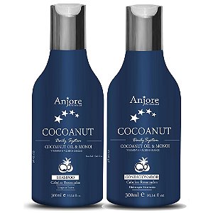 Kit Hidratante Shampoo e Condicionador Cocoanut 300ml Anjore