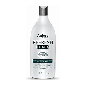 Shampoo Esfoliante Refresh Anjore 1lt Controle Queda Caspa Seborreia Oleosidade Microesfera do Arroz