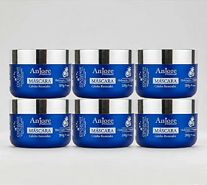 Kit Atacado 6 Máscara Hidratante Cocoanut Anjore 300gr com Óleo de Coco e Monoi Nutrição Imediata