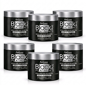 Kit Atacado 6 Máscara Black Platinum Matizador Platinador Loiros e Grisalhos com Vitamina E Anjore